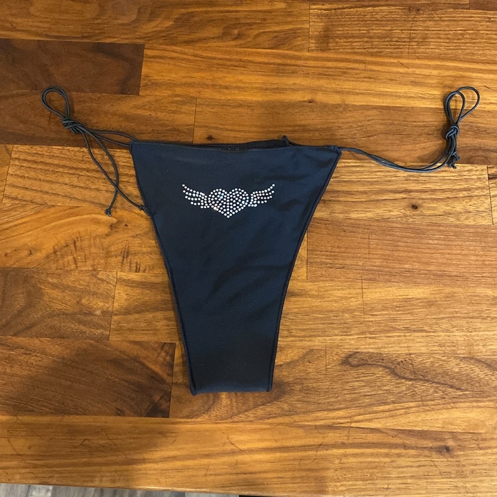 Edikted Angel Back Rhinestone String Bikini Bottom - Picture 2 of 4